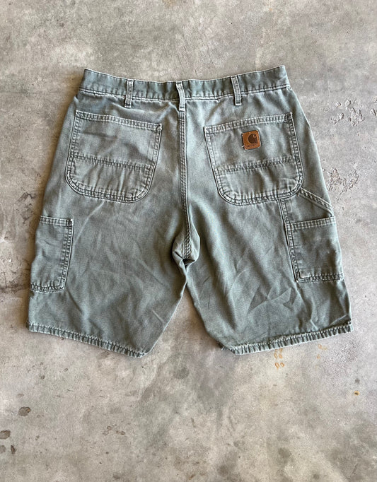 Olive Carhartt Carpenter Shorts Size 32”