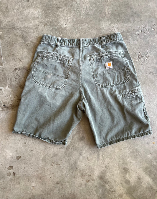 Olive Carhartt Carpenter Shorts Size 32”