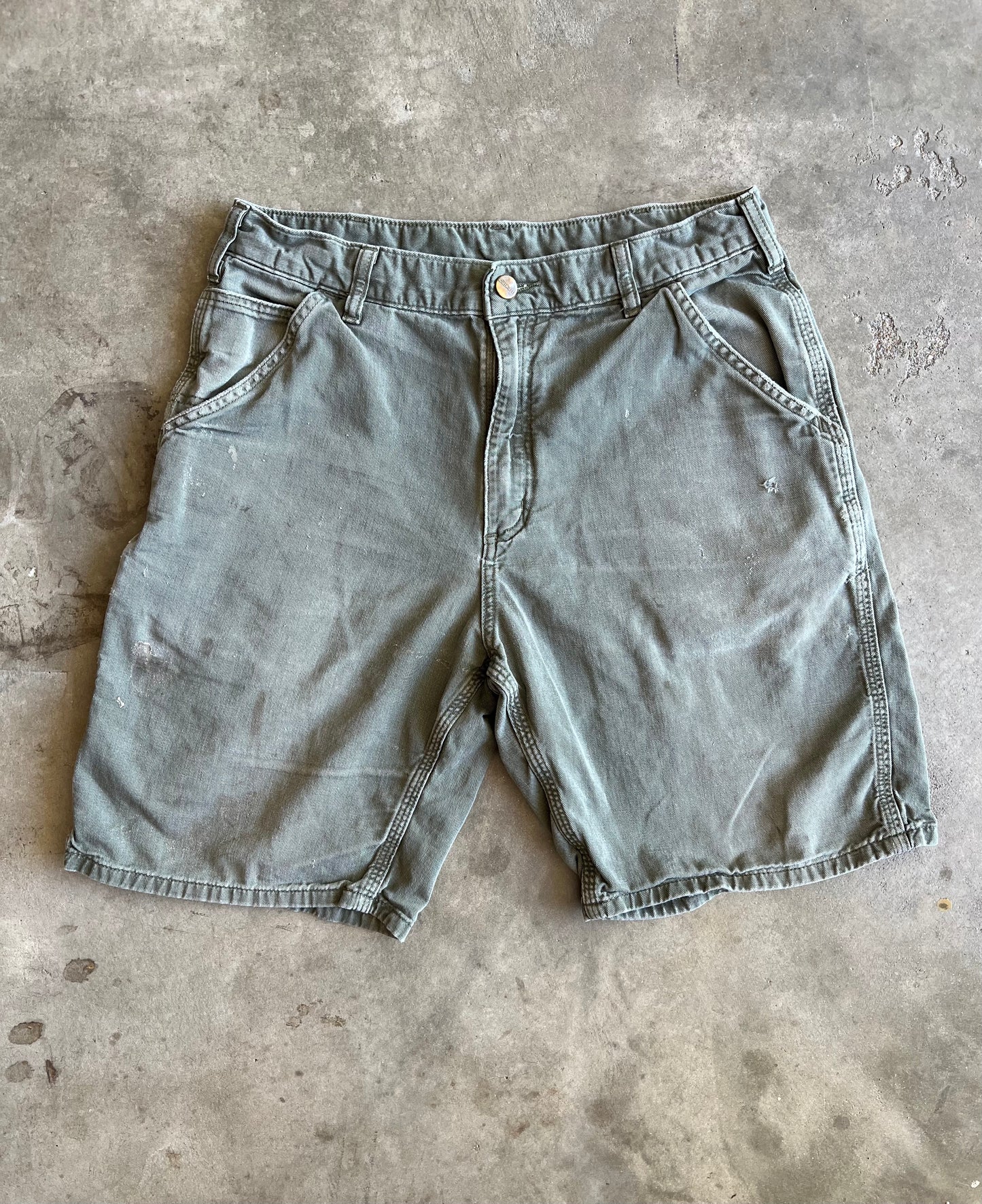 Olive Carhartt Carpenter Shorts Size 32”